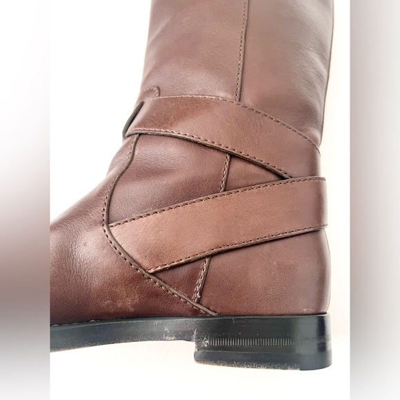 GUCCI | Stirrup Brown Leather Pull On Flat Riding Boots Tall Knee-high 36 US 6 - Picture 12 of 14